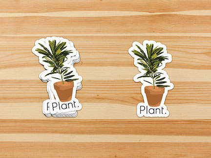 Potted plant sticker